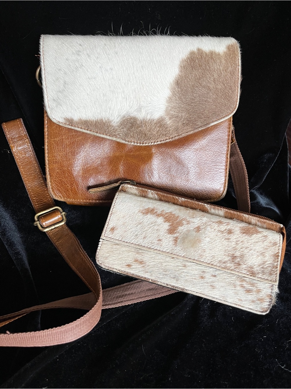 Crazy Heifers Genuine Cow Hide Purse & Wallet Western Cowgirl Country
